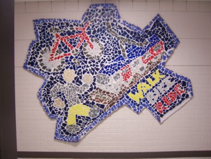 Mosaic with a jagged outline