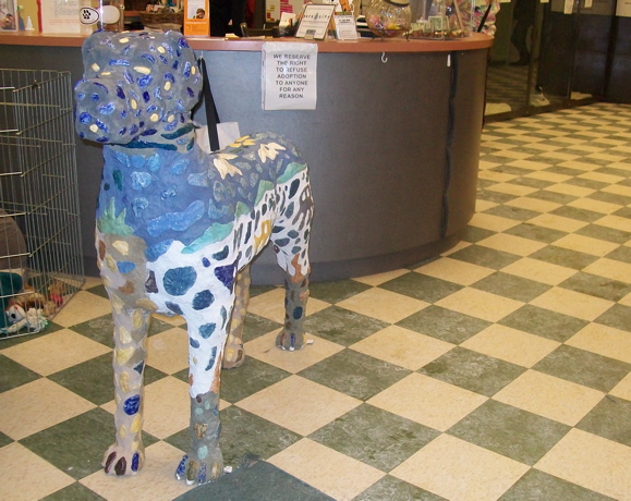Ceramic mosaic dog