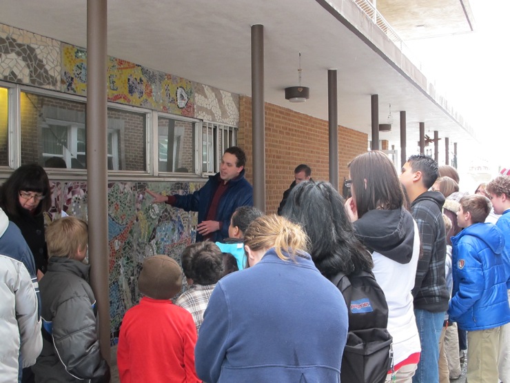 Presenting the finished mural