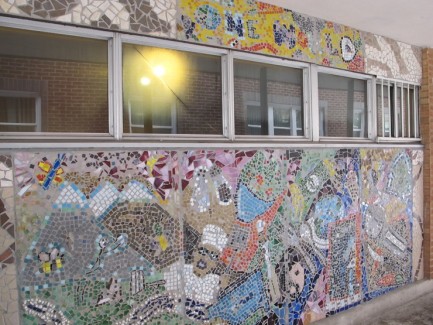 Angle view of mural
